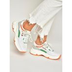 U973568209 Beyaz/Turuncu Kalın Tabanlı Spor Ayakkabı Sneakers