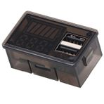 Uadme Pil Ölçer, Dijital RV Monitörü Güç Kapalı Bellek Gerilim Göstergesi Deniz Arabası Motosiklet Tekne Için 2 USB Bağlantı Noktalı 8‑30V (Beyaz Arka Işık)