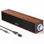Uakinat Retro Bilgisayar Hoparlörleri, Ahşap Multimedya Dijital Hoparlör, USB Powered 3.5mm AUX Küçük PC Hoparlörleri, Masaüstü Dizüstü Bilgisayar için Surround Ses Taşınabilir Bilgisayar Ses Çubuğu