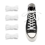 UamGlsob 2 Çift 1,5 cm Geniş Elastik Ayakkabı Bağcıkları Converse Yüksek Üstler için Yedek Bağcıklar, Esnek Düz Ayakkabı Bağcıkları Ayakkabı İpleri, 2 Çift Beyaz (Yeni), 45"/115cm