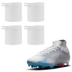 UamGlsob 2 Çift 5/32 inç (4 mm) İnce Düz Ayakkabı Bağcıkları Nike Mercurial Futbol Kramponları Spor Ayakkabıları, Ayakkabı Bağcıkları Koşu Antrenörü Futbol Ayakkabıları için Yedek (Beyaz, 54"/140cm)