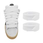 UamGlsob 5/8"(15mm) Spor Ayakkabılar için Geniş Kalın Ayakkabı Bağcıkları, Yağ Atletik Ayakkabı Bağcıkları Adidas Campus 00s Ayakkabıları için Yedek Bağcıklar (Beyaz, 63"/160cm)