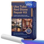 UBA Tuba & Black Stone Repair DIY Kit (Kırmızı, Siyah ve Şeffaf Renk) - Granit Tamir Takımı olarak idealdir I Kuvars Tezgah Tamir Takımı olarak harika çalışır I Seramik, Fayans ve Porselen Tamir