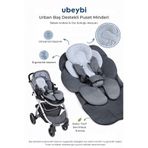 ubeybi Urban Baş Destekli Puset Minderi - Universal Bebek Arabası Oto Koltuğu Ve Mama Sandalyesi Mat