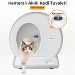 UBPet C10 Pro Entegre Kameralı Mobil Uygulama Kontrolü Akıllı Sensör Geniş Hacim Akıllı Kedi Tuvaleti - Koku Hediye