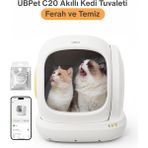 UBPet C20 Akıllı Otomatik Kedi Tuvaleti | Mobil Uygulama Kontrollü, Otomatik Temizleme, 38DB Sessiz, Ağırlık Sensörlü | 3’lü Koku Seti