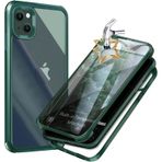 UBUNU iPhone 14 için Ekran Koruyucu Kılıf [Dahili 9H Temperli Cam], 360 Tam Gövde Koruması Çift Katmanlı Şeffaf Koruyucu iPhone 14 Telefon Kılıfı Erkekler Kadınlar için 6,1 inç - Yeşil