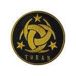 Üç Hilal Turan Nakış Işleme Arma Patch Peç 8,5×8,5 Cm Gri - Siyah