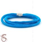 ÜÇ SIRA SARMA METAL MIKNATIS MAVİ ÖRGÜ İP ERKEK BİLEKLİK BT584
