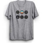 Uçak, Borda, Gösterge Paneli, Pilot, Airplane, Kokpit, Cockpit Tişört - XS - Gri