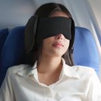 Uçak boyun yastığı, seyahat yastığı, boyun yastığı, uçak yastığı, 3D göz maskesi çantası, ideal ayarlanabilir seyahat yastığı, hafızalı köpük, seyahat, uçak, ofis için