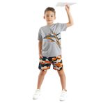 Uçak Erkek Çocuk T-shirt Kamuflaj Şort Takım