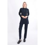 Uçak İş Giyim Lacivert Karya Tesettür Üniforma Takım - 2XL