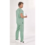Uçak İş Giyim Limon Küfü Erkek Kesim Core-flex Likralı Cerrahi Takım Hemşire & Doktor Forması - 4XL