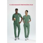 Uçak İş Giyim YEŞİL AMELİYATHANE PERSONEL FORMASI LİKRALI SCRUBS TAKIM (FROSTY SPRUCE) - Yeşil - 4XL