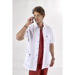 Uçak Medikal Beyaz Ara Boy, Kısa Kol, Hakim Yaka, Doktor Önlüğü - 3XL