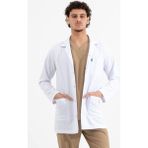 Uçak Medikal Beyaz Ara Boy, Klasik Yaka, Doktor Önlüğü - 2XL