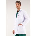 Uçak Medikal Beyaz Ara Boy, Klasik Yaka, Doktor Önlüğü - 3XL
