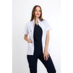 Uçak Medikal Beyaz Ceket Boy, Kısa Kol, Hakim Yaka, Doktor Önlüğü - 2XL