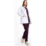 Uçak Medikal Beyaz Tunik Boy, Uzun Kol, Klasik Yaka, Doktor Önlüğü - 3XL