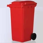 Uçak Plastik Çöp Konteyner Kırmızı 240 Lt