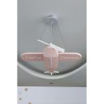 Uçak Temalı Led Çocuk Odası Sarkıt Avize (70X80) Kişiye Özel , El Yapımı Görünüm(Pastel Pembe)