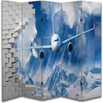 Uçak Temalı Özel Tasarım Paravan Room Divider 180 x 200 cm - Renkli