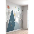 Uçan Balon Ve Hayvanlar Desenli Silinebilir Tekstil Duvar Kağıdı, 220 x 260