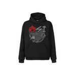 Uçan Kartal Asi Taraftar Eagle Ön Baskılı Sweatshirt Unisex Kapüşonlu Hoodie Siyah