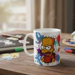Uçan Kupa Bart Sımpson Figürlü Graffiti Temalı Tasarım Kupa - 325 ml - 1 Adet