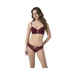 Üçay Butik 236 Balenli Destekli Sütyen Takım Bordo 95