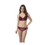 Üçay Butik 332 Balenli Destekli Sütyen Takım Bordo 85