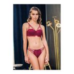 Üçay Butik Büşra 818 Balenli Destekli Sütyen Takım Bordo 80
