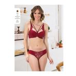 Üçay Butik Lacivert Tekstil Kadın Bordo Sütyen Külot Takım 230 BORDO 90