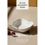 Ucco 12 cm Porselen Kase Çerezlik Kahvaltılık Meyve Tabağı Tatlı Sunum Tabağı Kahvaltılık Tabak - Beyaz