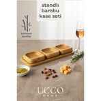 UCCO Bambu 3'lü Kahvaltılık & Sunumluk & Çerezlik | Reçellik & Çikolatalık & Bal | Kase Seti