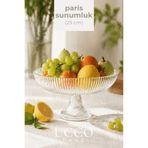 UCCO Paris Pinterest Ayaklı Cam Kase – Meyve Tatlı Sunumluk Tabak Şık Salata Kasesi Kase Sofra Mutfak - 25 cm