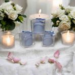 Uc&da 15 Adet Dekoratif Hediyelik Düğün Nişan Doğum Günü Baby Shower Hediyelik Mum - Mini Mavi Silindir Mum