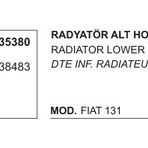 Üçel 35380 4338483 Fiat Kartal M131 Radyatör Alt Hortumu