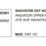 Üçel 35381 4338482 Fiat Kartal M131 Radyatör Üst Hortumu