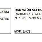 Üçel 35383 7584256 Fiat Kartal DKS Alt Radyatör Hortumu