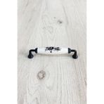 Ucelev Siyah Metal-Gerçek Porselen Siyah Çiçek Desenli 128 mm Mobilya/Dolap/Vestiyer/Kapak/Mutfak Kulpu