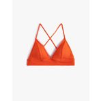 Üçgen Bikini Üstü Dokulu Çapraz Askılı Kaplı
