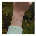 Üçgen Figürlü Zirkon Taşlı Mine İşli Rose Gold Kaplama Gümüş Bileklik