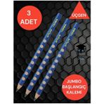 Üçgen Jumbo Başlangıç Kalemi 3 Adet Kalın Kurşun Kalem Lyra Groove - Siyah