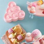 Üçgen Pembe Buz Kalıp Buz Küpü Makinesi Şeker Çubuğu Buz Pop Maker Dondurma Mutfak Aksesuarları Silikon Kalıplar Popsicle Kalıpları Kapaklı Dıy Kalıp (Yurt Dışından) - Renkli