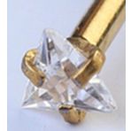 Üçgen Taş Labret Küçük Boy Gold Piercing