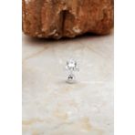Üçgen Taşlı Rodyumlu Gümüş Tragus Küpe 7080
