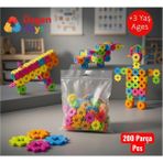 Üçgen Toys Building Blocks 200 Parça Eğitici Yapı Taşı Seti+Fermuarlı Torbada+3yaş+Montessori Oyuncak+Renkleri Birleştirilebilir+Yapı Seti