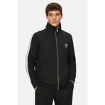 UCLA HALSTON Siyah Fermuarlı ve Cepli Nakışlı Standard Fit Erkek Sweatshirt